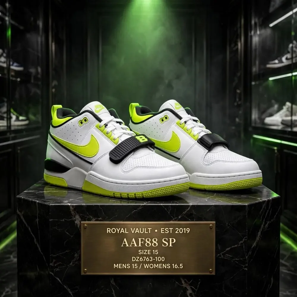 Size 15 - Nike AAF88 SP Billie Eilish Venom Green DZ6763-100 OG Box Dust Bag